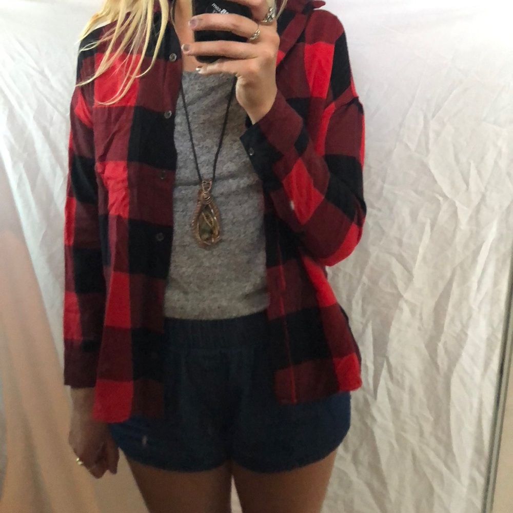 Red and black flannel from old navy.